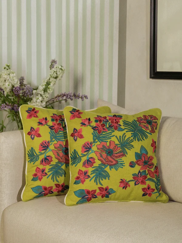 Wild Lilly Cushion Cover (Lime)