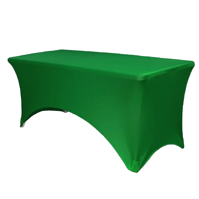 Stretch Spandex 6 ft Rectangular Table Cover Emerald Green