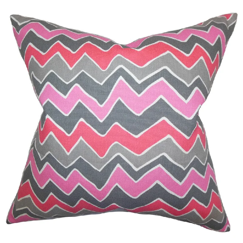 Achsah Zigzag Euro Sham Pink Gray