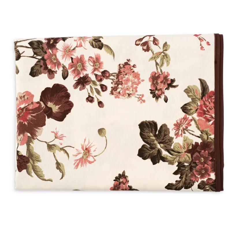 Mauve & Brown Floral Tablecloth