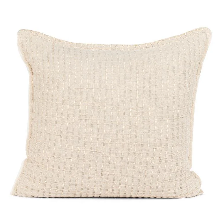 Kantha Beige Overstitch Square Pillow