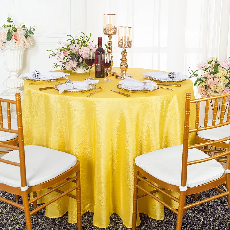 120" Seamless Round Crushed Taffeta Tablecloth - Canary Yellow (1pc)