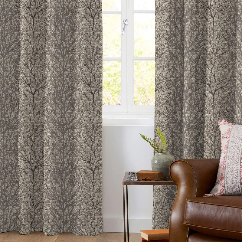 Rhino Grey Abstarct Pattern Jacquard Premium Curtain Fabric (Width 48 Inches)