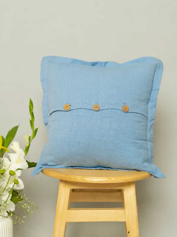 Solid powder blue Linen plain cushion cover for sofa