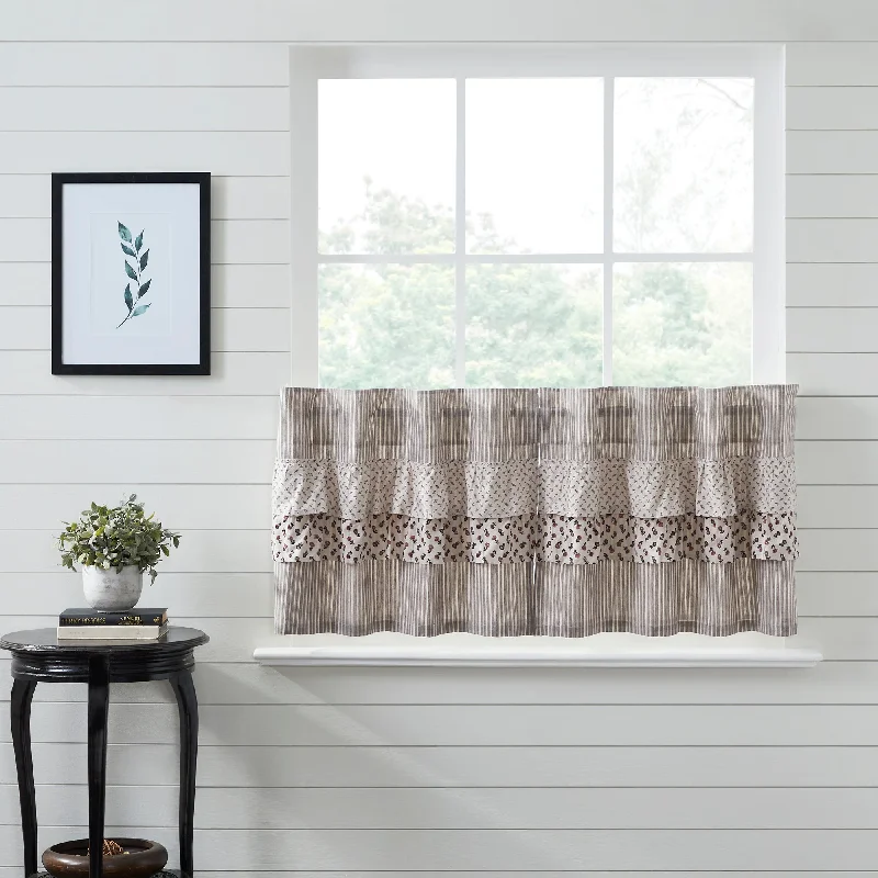 Florette Ruffled Tier Curtain Set of 2 L24xW36 VHC Brands