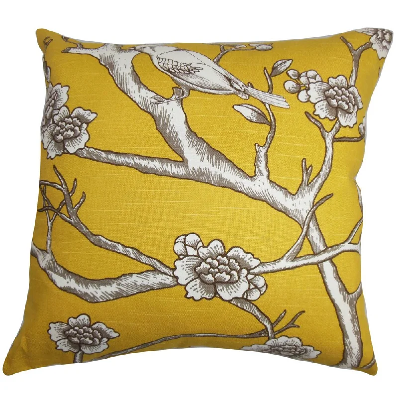 Tadita Floral Euro Sham Yellow Brown