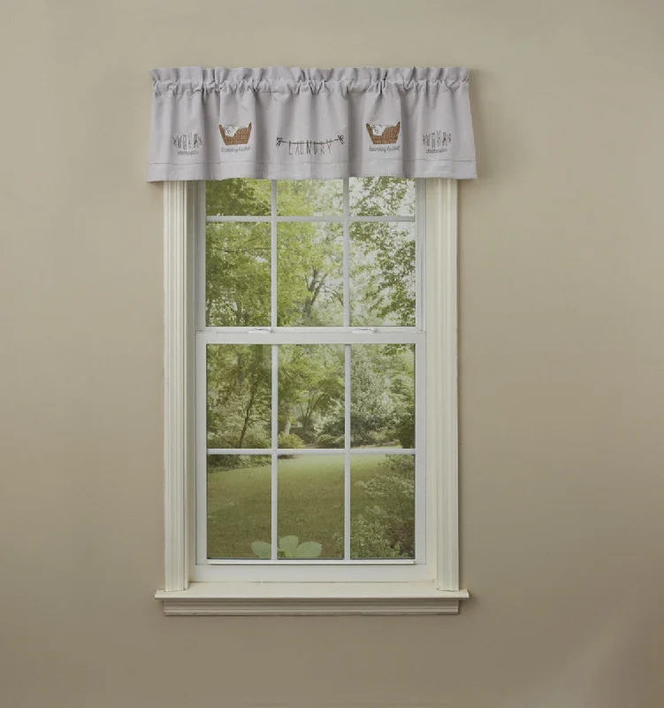 Laundry Embroiderd Lined Valance 60'' x 14'' Park Designs