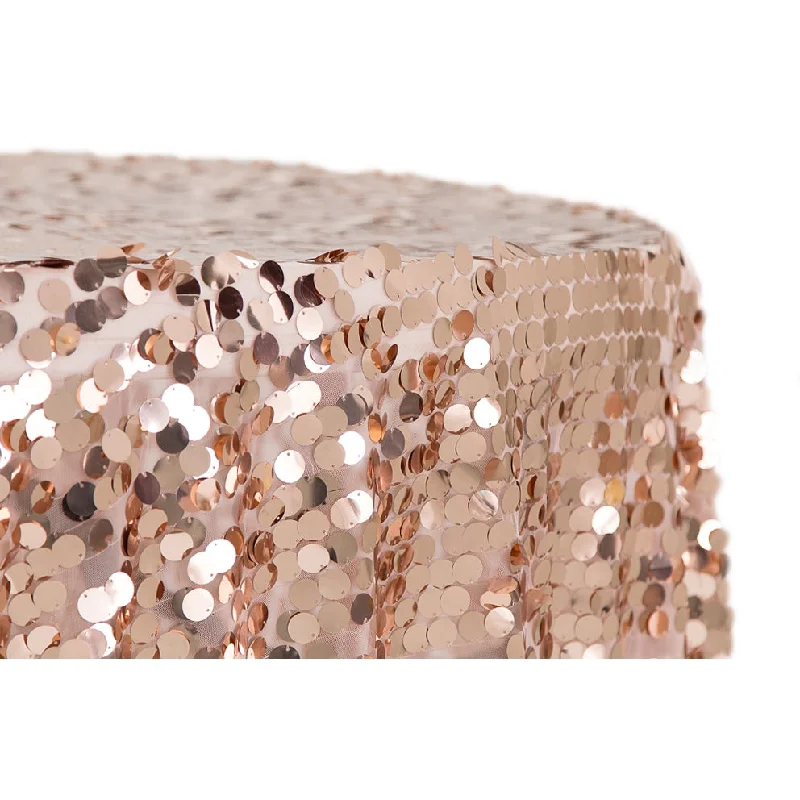 Large Payette Sequin Round 120" Tablecloth - Blush/Rose Gold