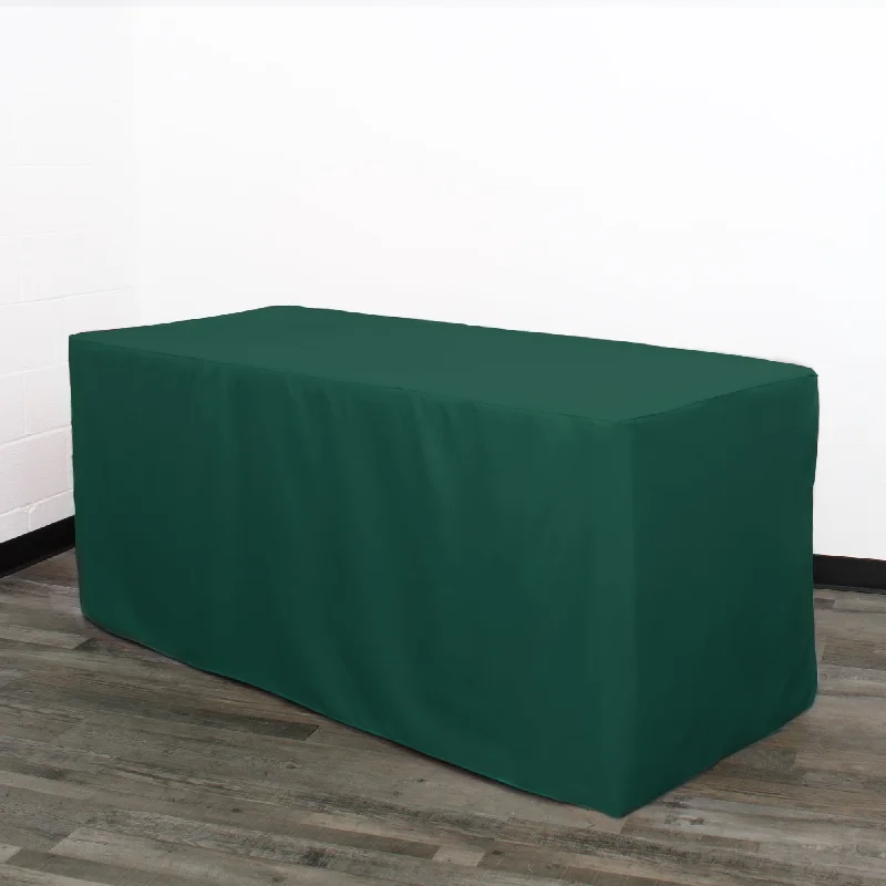 8 ft. Polyester Fitted Tablecloth Rectangular Hunter Green