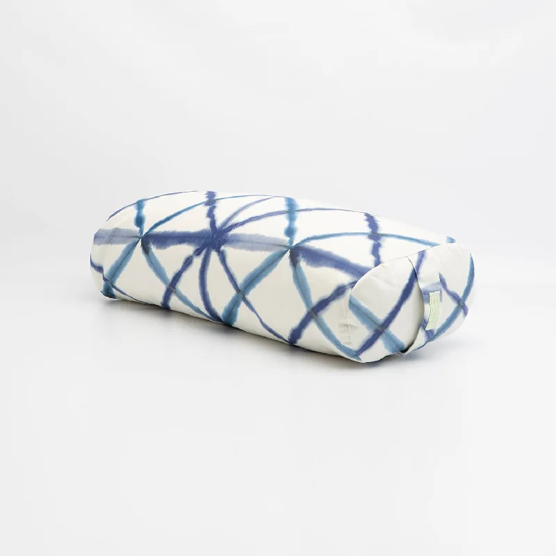 Blue Watercolor Geometric Bolster