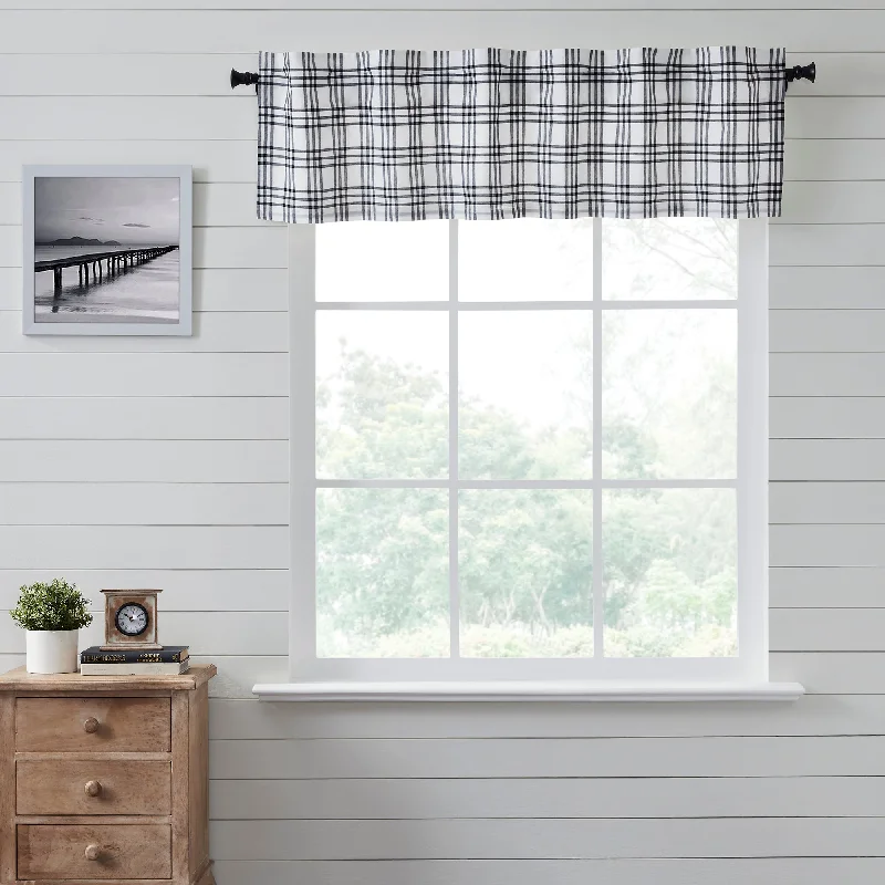 Sawyer Mill Black Plaid Valance Curtain 16x60 VHC Brands