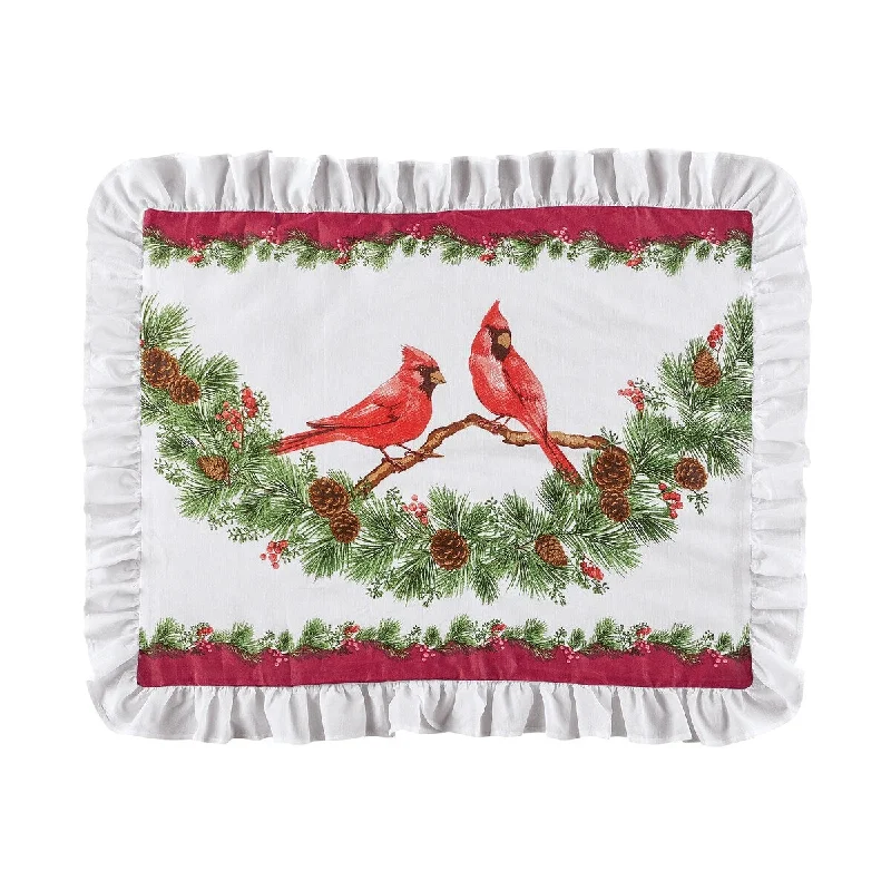 Christmas Wreath and Cardinals Holiday Pillow Sham