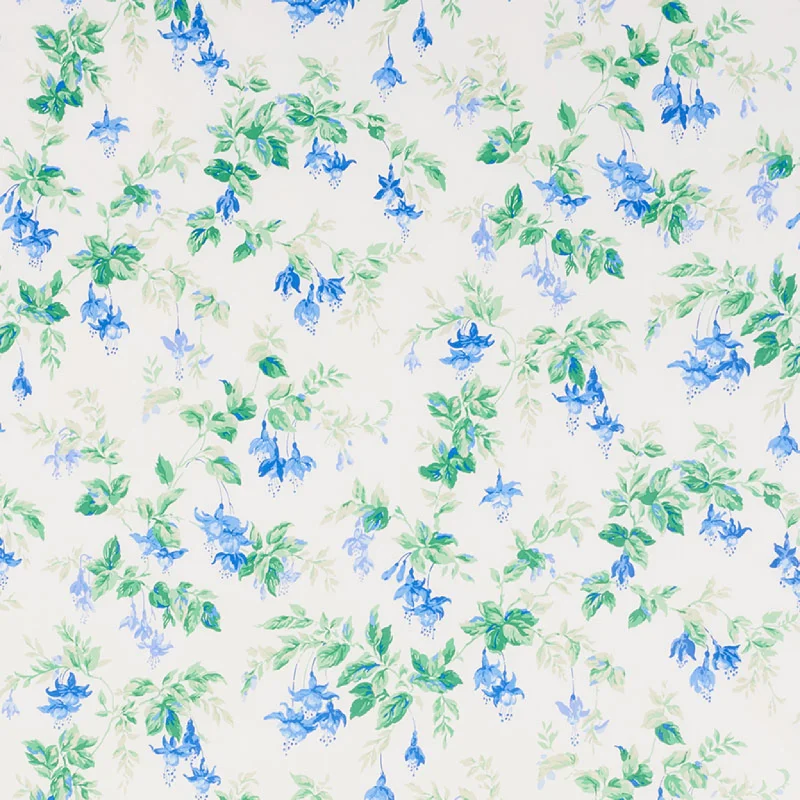 Cobalt Garden Gate Chintz Fabric