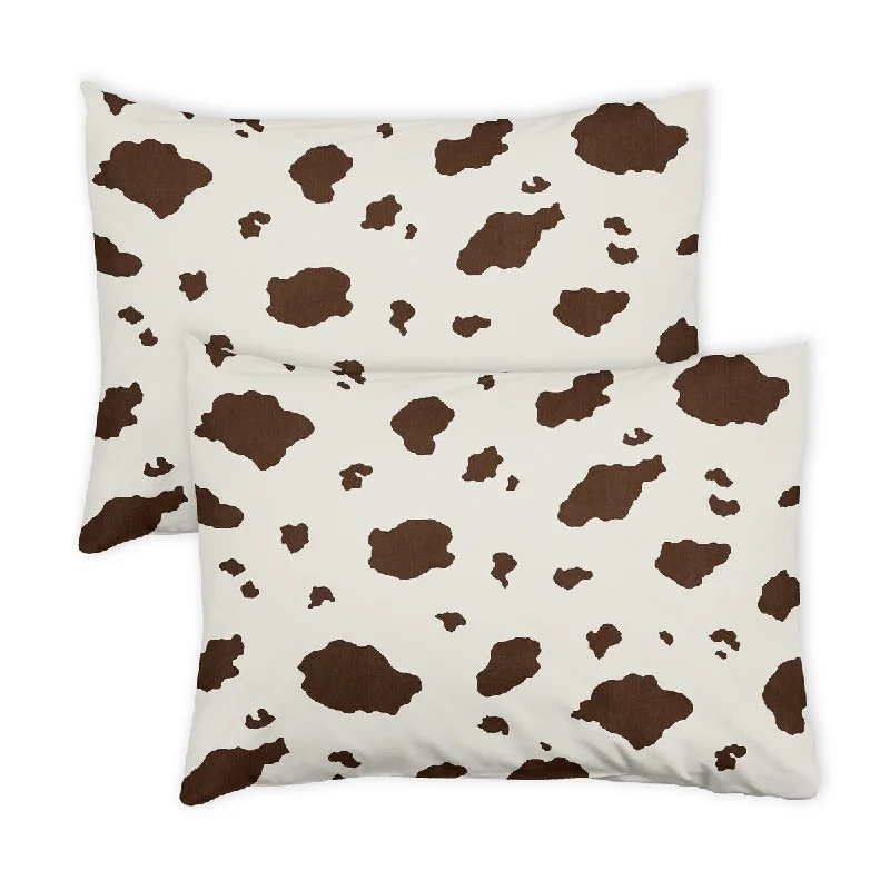 Sweet Jojo Designs Wild West Cow Boy Girl Gender Neutral Pillow Shams 2 Pack Set Brown and Cream Western Southern Country Animal