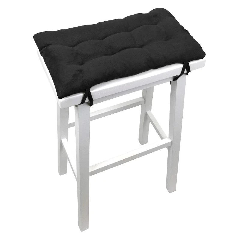 Micro-Suede Black Saddle Stool Cushions - Gaucho Stool  / Satori Seat Cushions