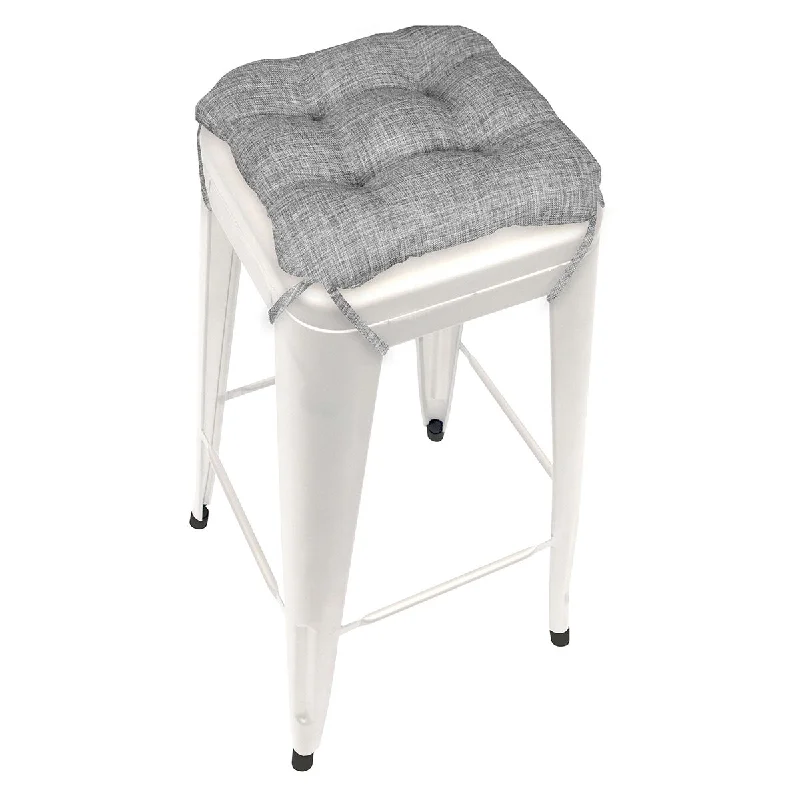 Hayden Grey Square Industrial Bar Stool Cushion - 12"