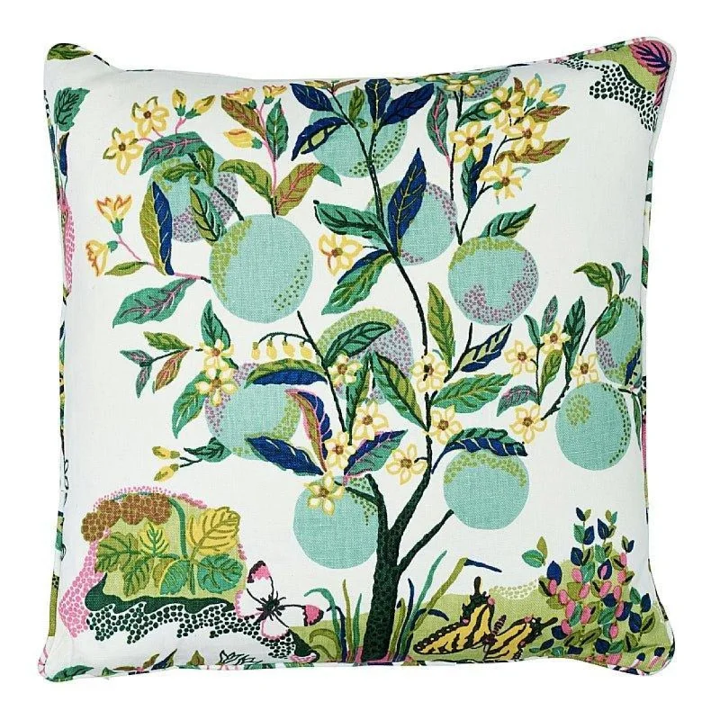 Pastel Lime Citrus Garden Print  22" Throw Pillow