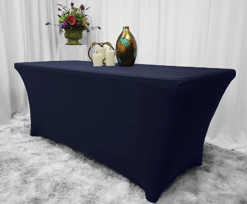 8 Ft Rectangular Spandex (220 GSM) Table Cover - Navy Blue (1pc)