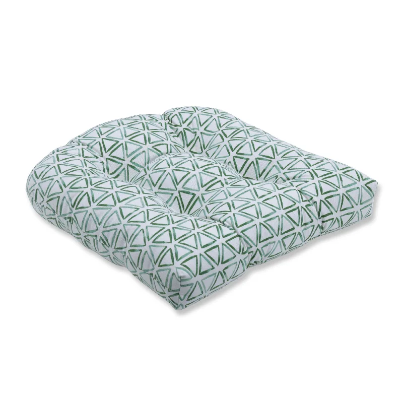 Painted Triangles Verte Wicker Seat Cushion