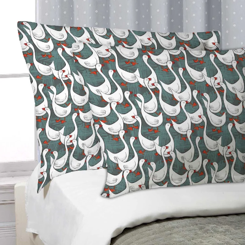 ArtzFolio White Gooses Pillow Cover Case