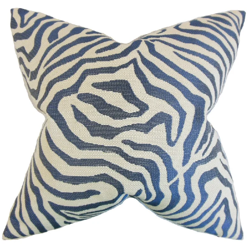 Oluchi Zebra Print Euro Sham Marine