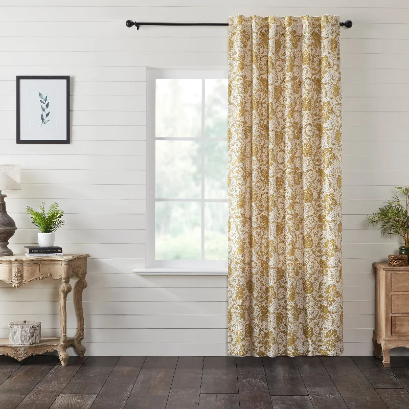 Dorset Gold Floral Panel Curtain 96"x50" VHC Brands