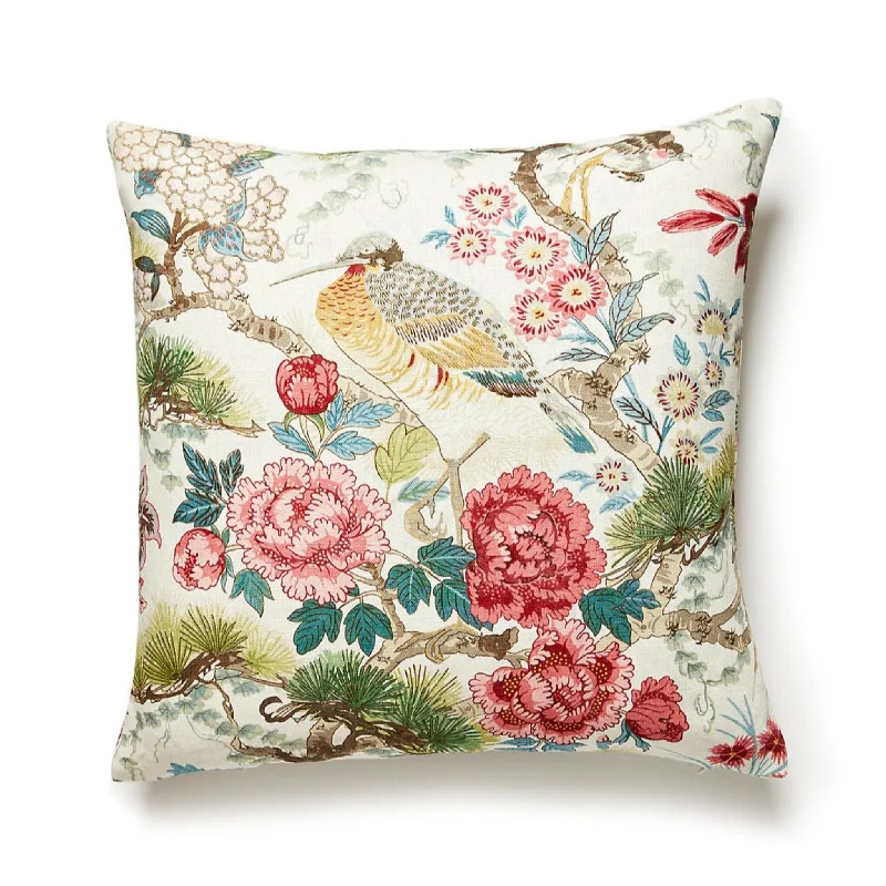 Shenyang Bloom Linen Print Decorative Throw Pillow