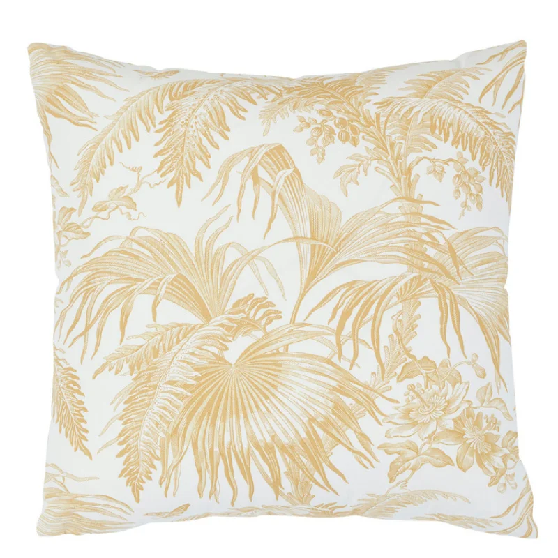 Gold Toile Tropique 20" Throw Pillow