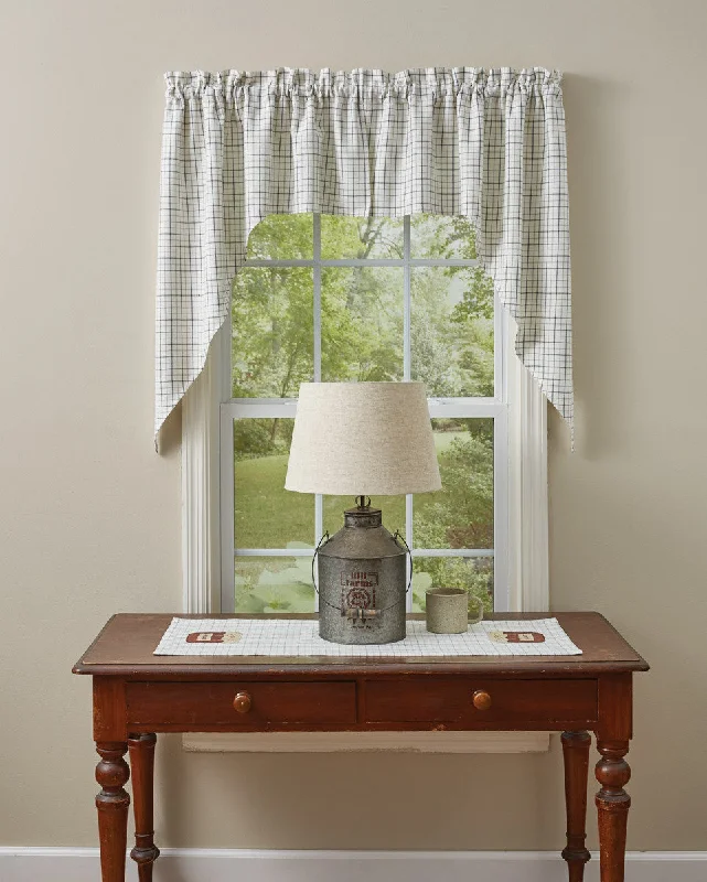 Jam Jar Lined Gathered Gray Swag Curtain 36" X 72" Set of 2- Park Designs