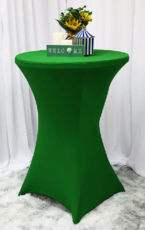 30"x42" Cocktail Spandex (220 GSM) Table Cover - Emerald Green (1pc)