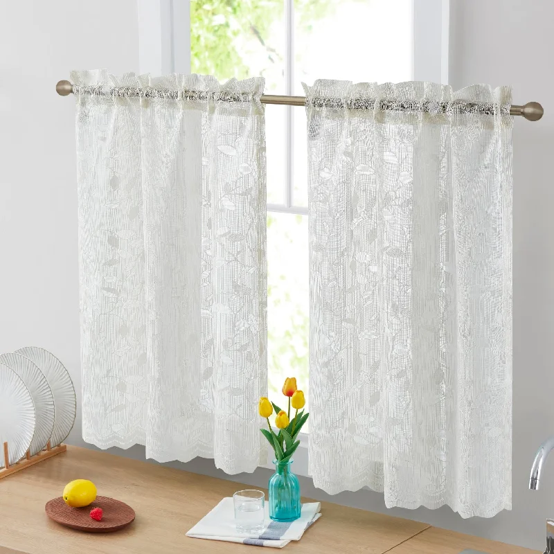 Joyce Semi Sheer Kitchen Curtain Tiers, Swags and Valances