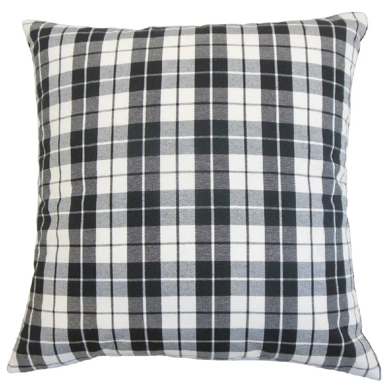 Joss Plaid Euro Sham Black