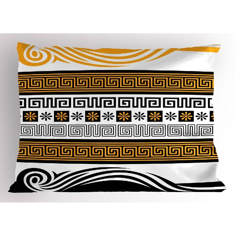 Ambesonne Greek Pillow Sham, Decorative Standard Size Printed Pillowcase