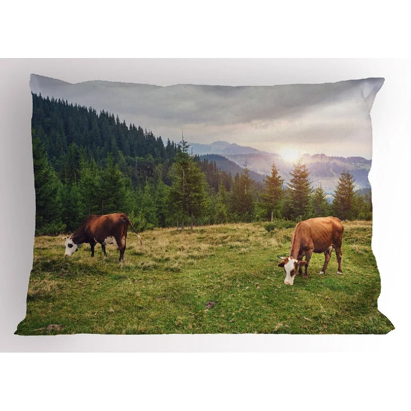 Ambesonne Farm Animal Pillow Sham, Decorative Standard Size Printed Pillowcase