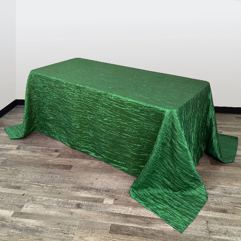 90 x 132 inch Crinkle Taffeta Rectangular Tablecloth Hunter Green