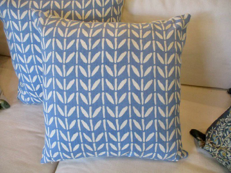 Pair of Custom Pillows w/New Leaf Fabric by Jim Thompson