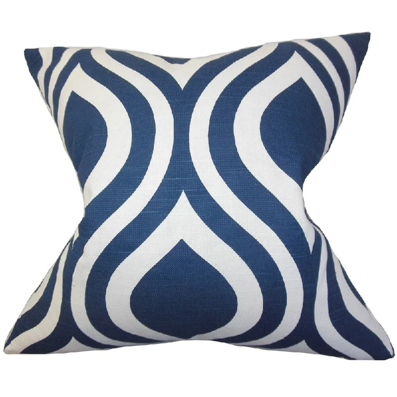 Larch Geometric Euro Sham Navy Blue