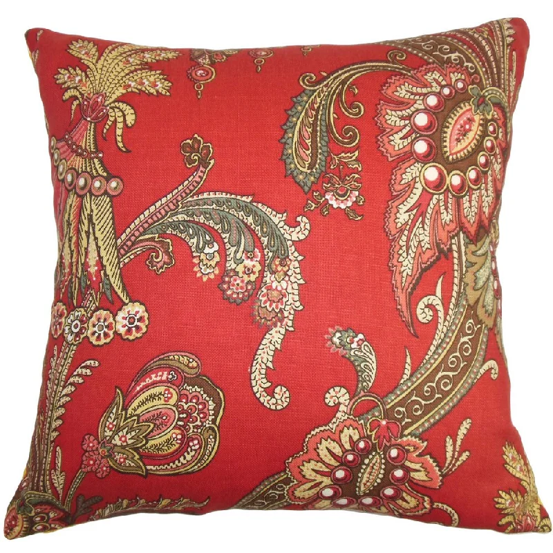 Leauna Floral Euro Sham Red