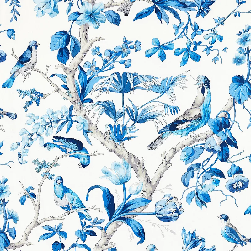 Belize Blue Porcelain Cotton Fabric