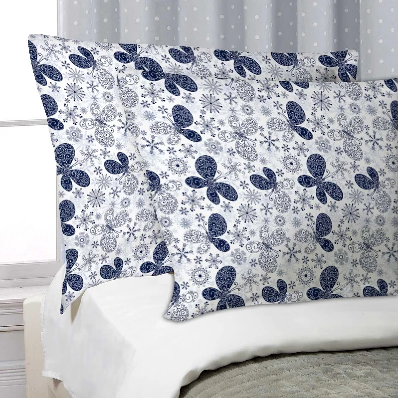 ArtzFolio Snowflakes & Butterflies Pillow Cover Case