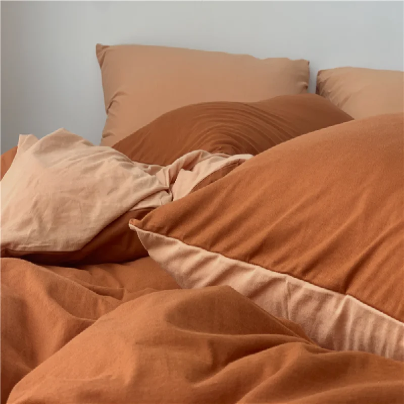 Duo Pillowcases / Burnt Orange + Peach