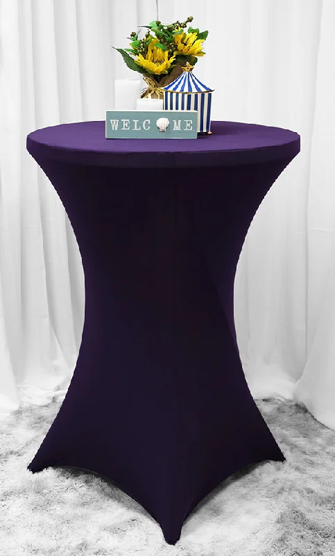 30"x42" Cocktail Spandex (220 GSM)  Table Cover - Eggplant (1pc)