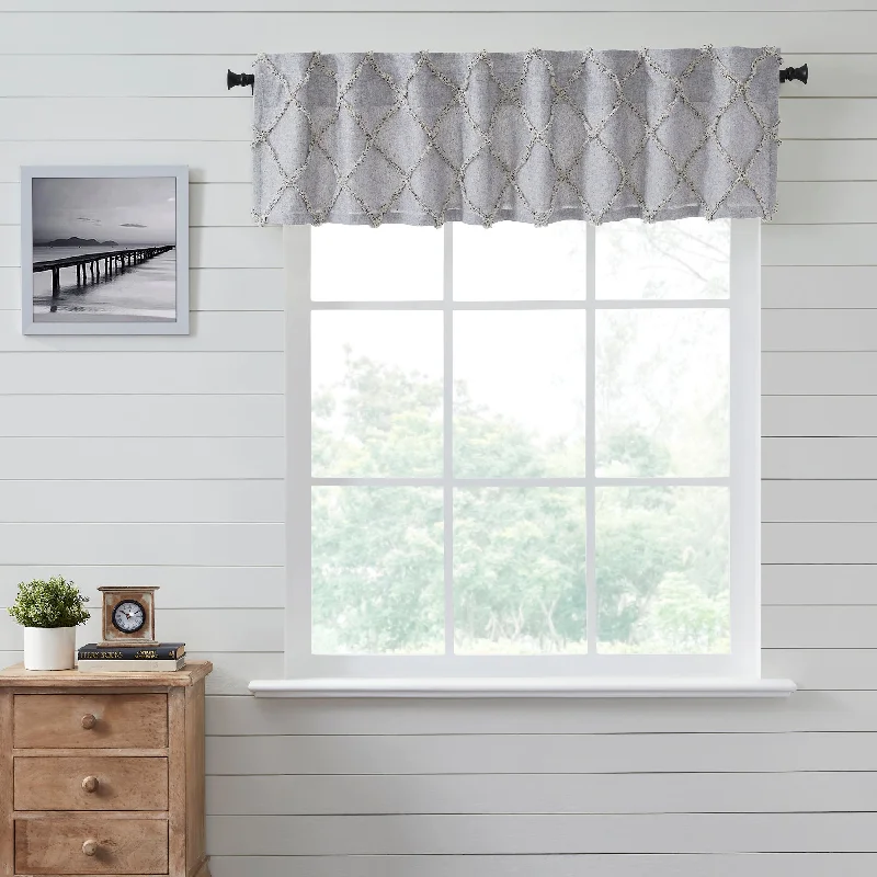 Frayed Lattice Creme & Black Valance 16x72 VHC Brands