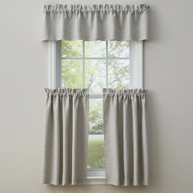 Diamond Jacquard Lined  Valance 60" x 14" Set of 2 Park Designs