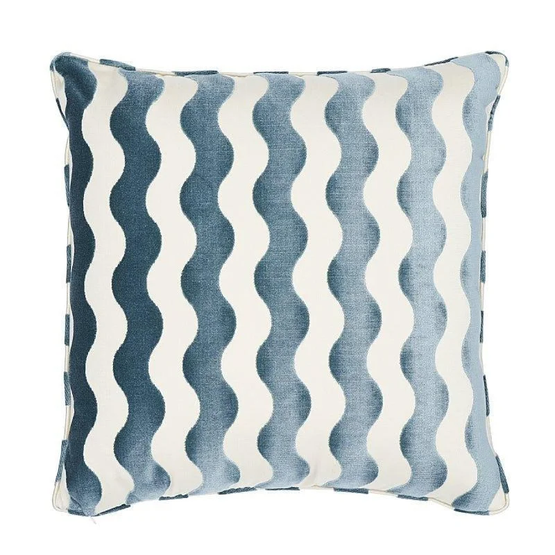 Blue Wave Square Throw Pillow