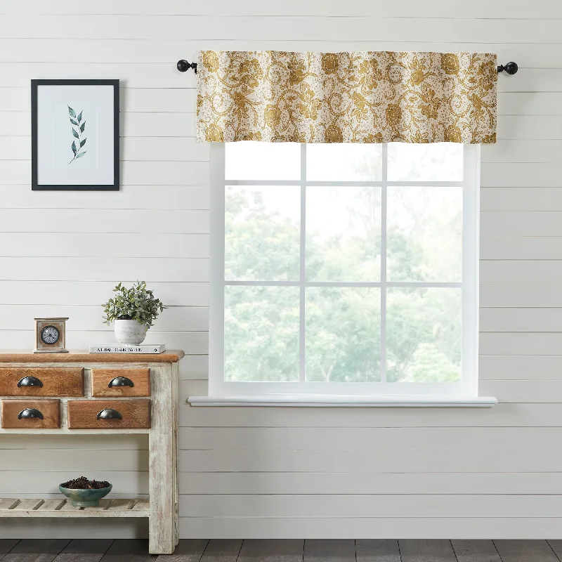 Dorset Gold Floral Valance Curtain 16x60 VHC Brands