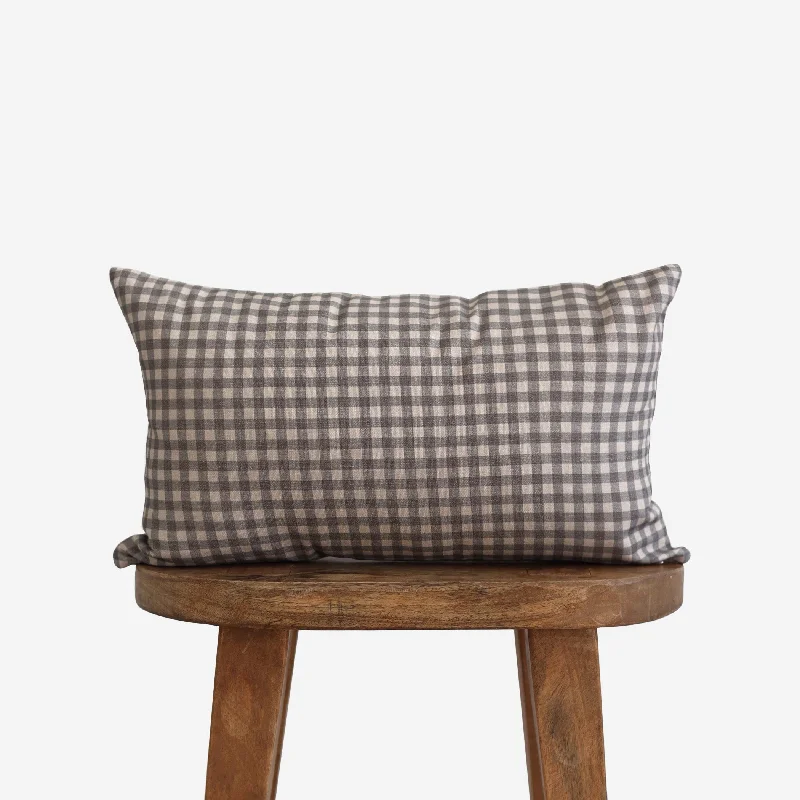 Gingham in brown Lumbar - 12x20"| 12x40"