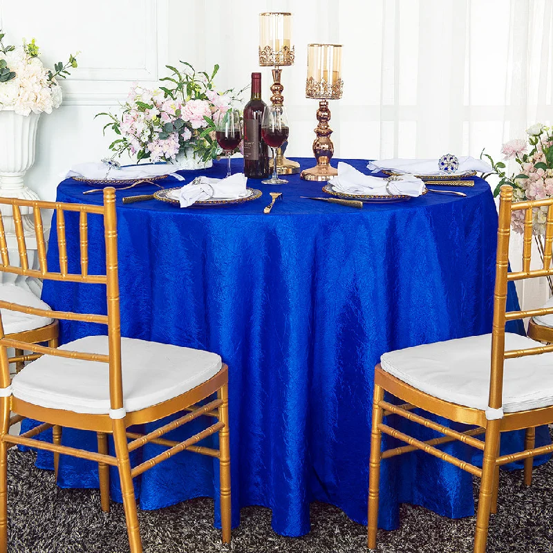 120" Seamless Round Crushed Taffeta Tablecloth - Royal Blue (1pc)