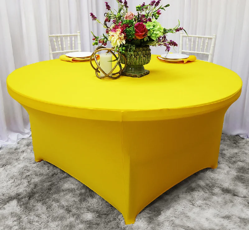 6 Ft Round Spandex (220 GSM) Table Cover - Canary Yellow (1pc)