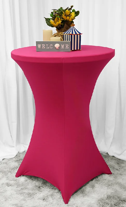 30"x42" Cocktail Spandex (220 GSM) Table Cover - Fuchsia (1pc)